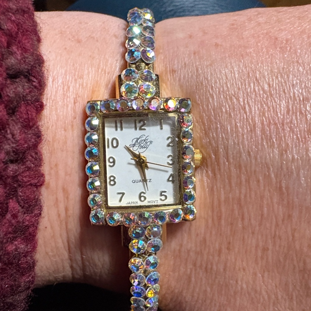 Kirks Folly Gold and aurora borealis Crystal Watch - Picture 2 of 2